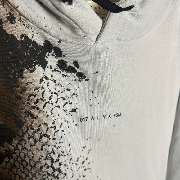 NEW 1017 ALYX 9SM Men's Hoodie Python Snake Print Gray Brown Sweatshirt Size XXL - Picture 5 of 16